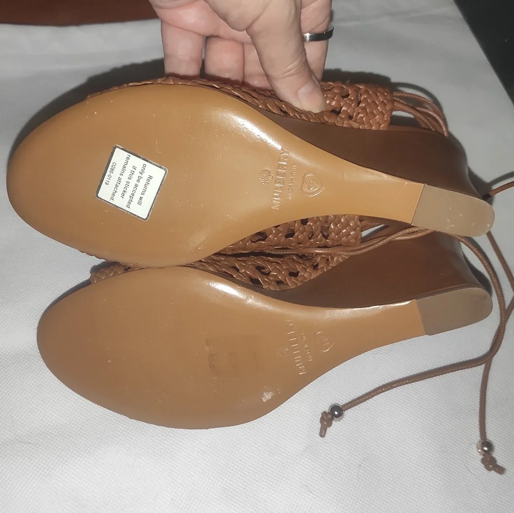 Mulberry Women's Woven Leather Wedge 38